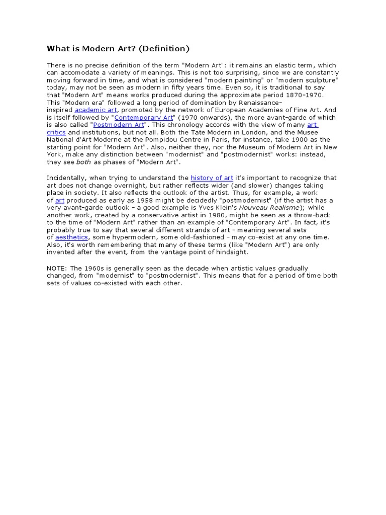 What Is Modern Art? (Definition) : Academic Art Contemporary Art ...