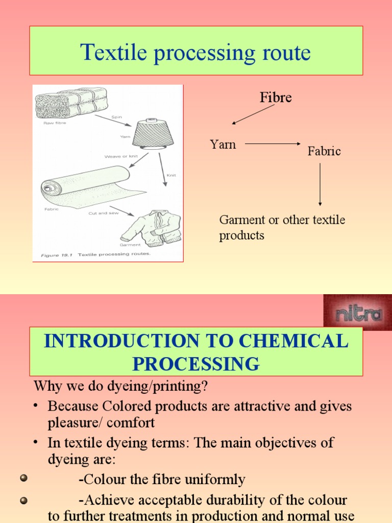 Introduction to Textile Chemical Processing PDF Dye Dyeing