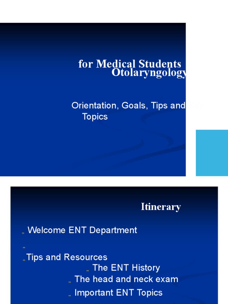 Essential ENT Guide for Medical Students | PDF | Ear | Human Nose