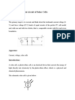 Equivalent Circuit of Solar Cells:: Objective