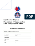 Department of Transportation Land Transportation O Ce: Republic of The Philippines