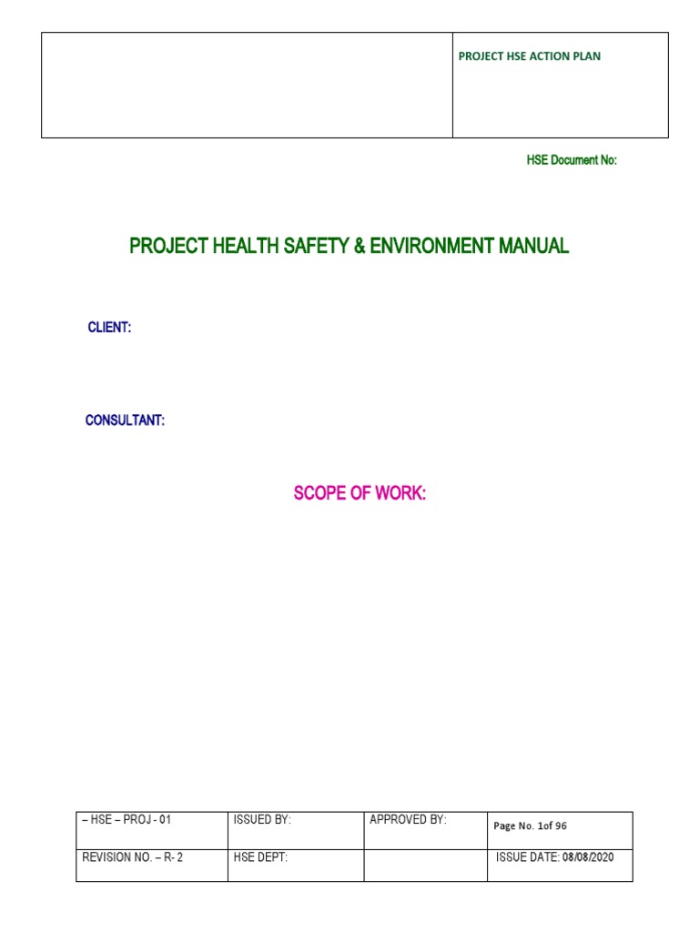 Project HSE Manual | PDF | Personal Protective Equipment | Occupational ...