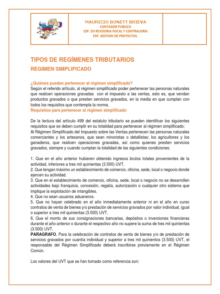 Tipos de Regimens Tributarios 2018 PDF | PDF | Impuestos | Factura