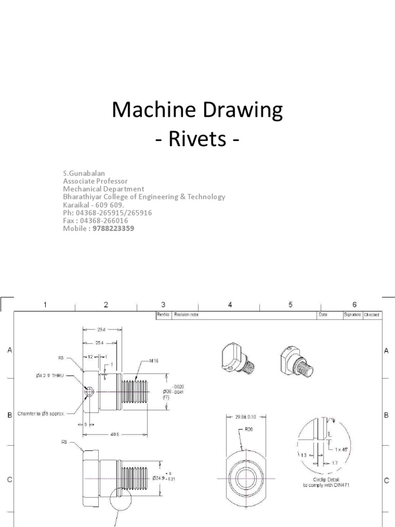 Machine Drawing - Rivets | PDF