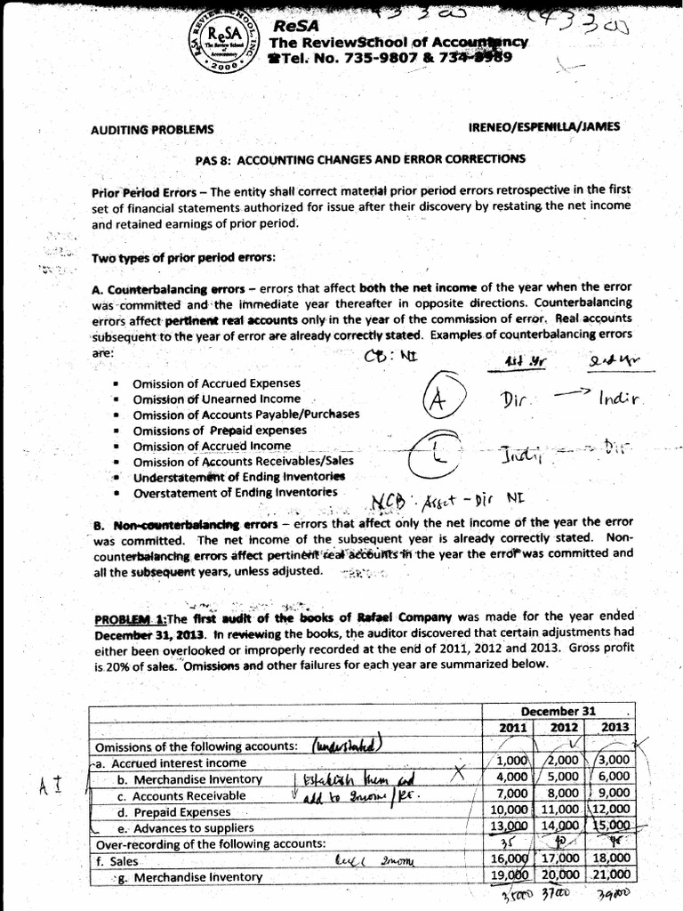 Errors and Accounting Changes | PDF | Corporations | Income Statement