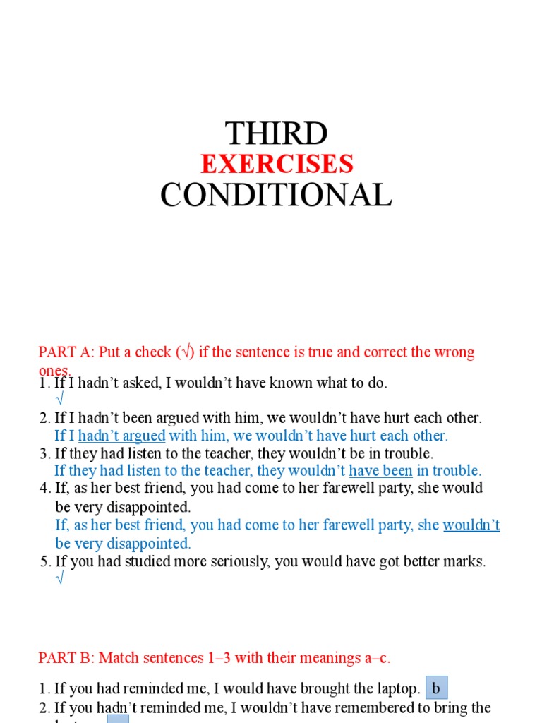 Conditional 3 Exercises | PDF
