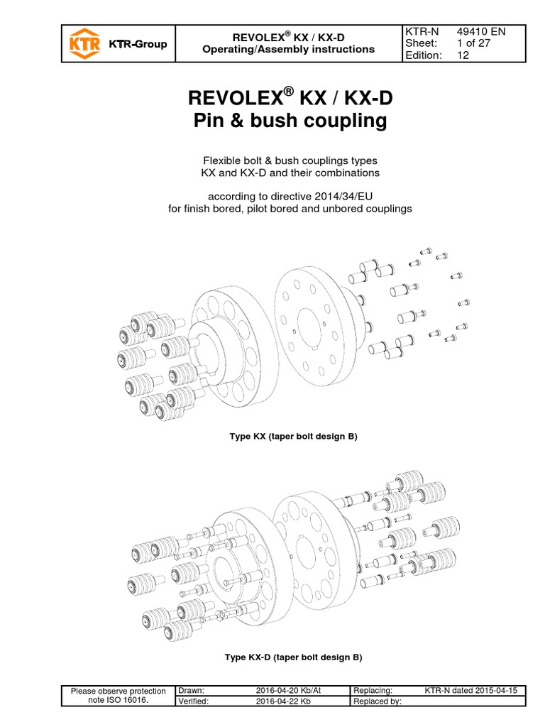Revolex KX / KX-D Pin & Bush Coupling: KTR-N Sheet: Edition: 49410 EN 1 ...