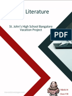 St. John's High School English Lit Vacation Project