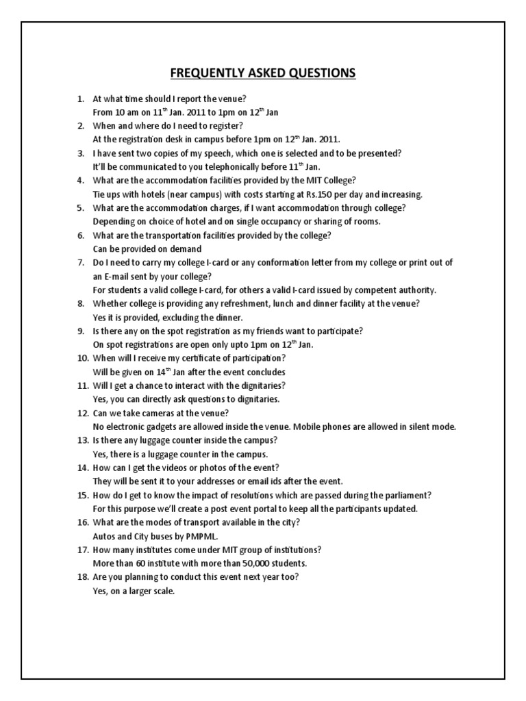 Frequently Asked Questions: TH TH | PDF