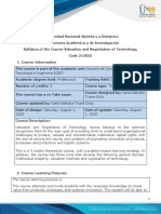 Valuation and Negotiation of Technology Syllabus