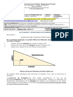 Resolución de triángulos rectángulos con el Teorema de Pitágoras