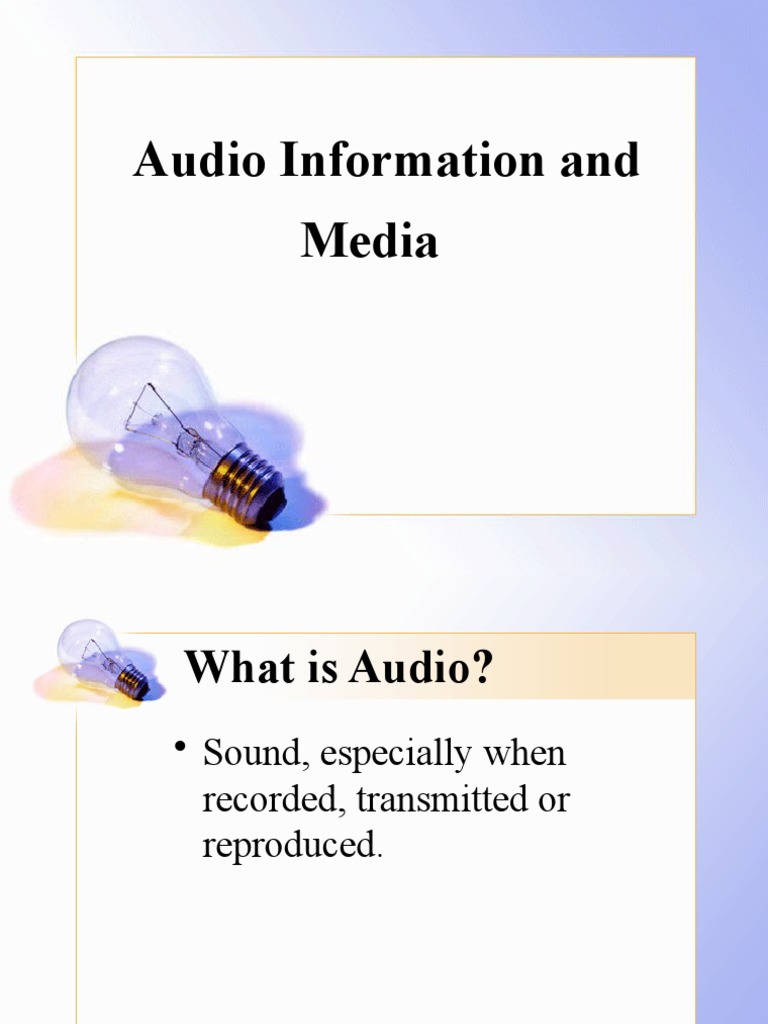 Understanding Audio Information Types | PDF | Computers