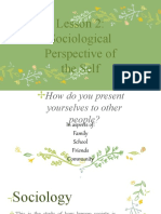 Lesson 2: Sociological Perspective of The Self