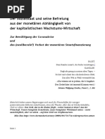 Die Befreiung Des Sozialstaates Aus Der Monetären Abhängigkeit Der Kapitalitisxhen Wachstumswirtschaft