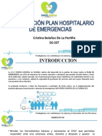 Socialización Plan Hospitalario de Emergencias: Cristina Bolaños de La Portilla SG-SST