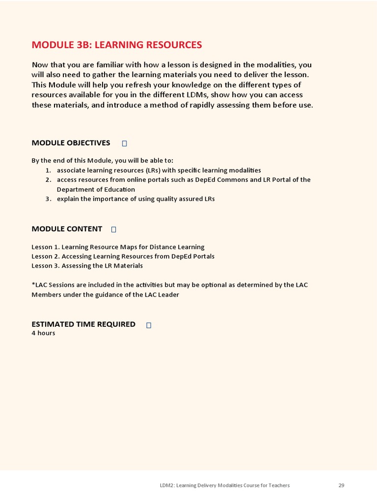 Learning Resource Maps For Distance Learning Deped Module 3B - Learning Resources-Ldm | Pdf | Distance Education | Learning