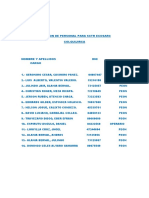 Relacion de Personal para SCTR Ecosarc