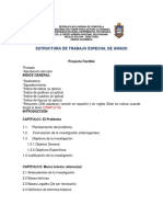 ESTRUCTURA DE TRABAJO ESPECIAL DE GRADO Segun La Investigacion