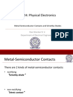 EEL324: Physical Electronics: Metal-Semiconductor Contacts and Schottky Diodes