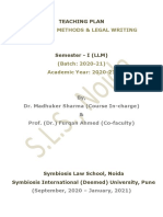 Research Methods & Legal Writing: Teaching Plan