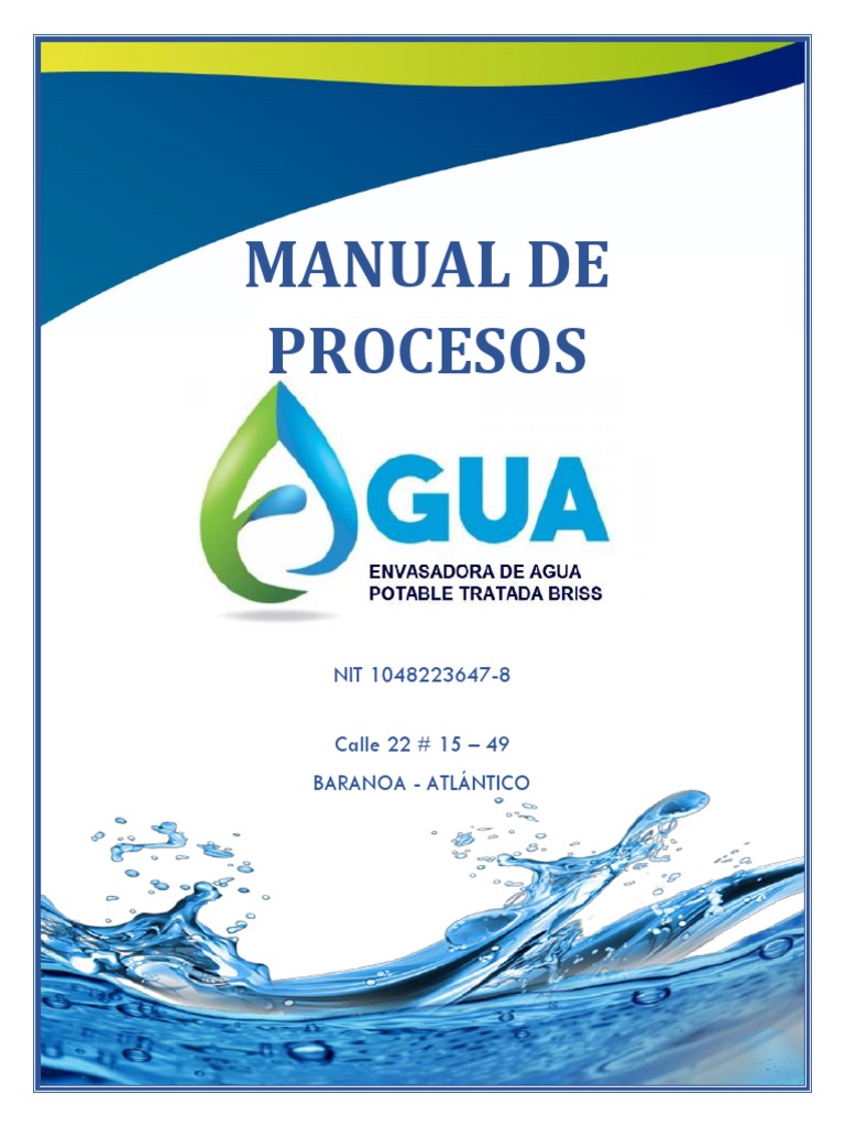 PORTADAS MANUAL DE PROCESOS Agua Potable Tratada Briss PDF | PDF