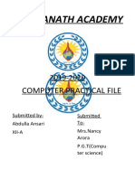 Vishwanath Academy: Computer Practical File