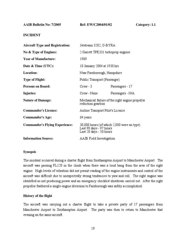 Southampton Airport Engine Failure Incident | PDF | Gear | Flight Recorder
