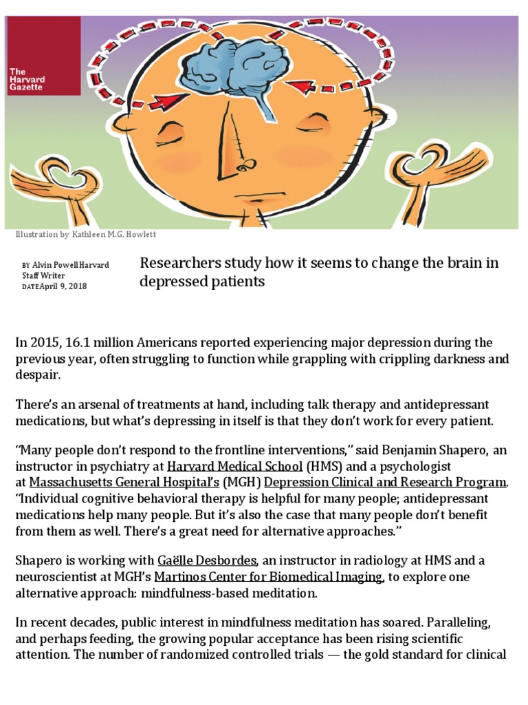 Harvard Research | PDF | Mindfulness | Major Depressive Disorder