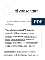Coronal Consonant - Wik