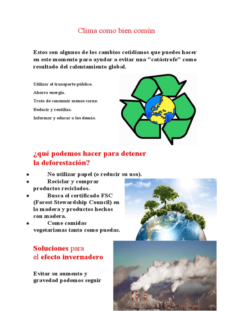 Acciones Cotidianas para Combatir el Calentamiento Global | PDF | Salud ...