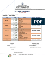 Class Program: Department of Education