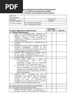 Program Registration Checklist of Requirements For Flexible Learning Delivery Mode For Institution and Company-Based Programs