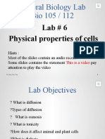 General Biology Lab Bio 105 / 112: Lab # 6 Physical Properties of Cells