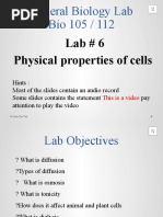 General Biology Lab Bio 105 / 112: Lab # 6 Physical Properties of Cells