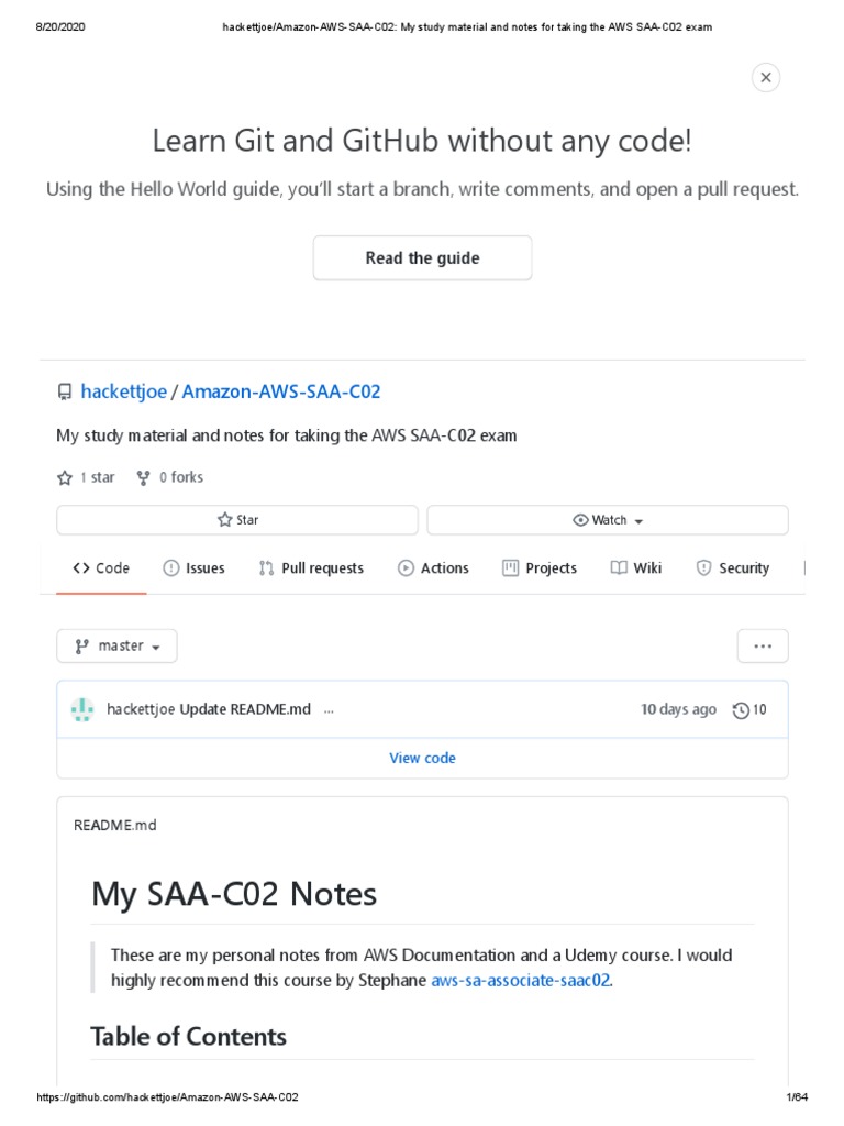 AWS SAA-C02 Exam Study Notes | PDF | Ip Address | Encryption