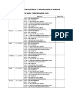 Jadual Latihan Program Pembangunan Olahraga