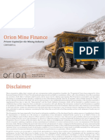 Orion Mine Finance: Private Capital For The Mining Industry