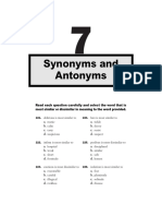 Synonyms and Antonyms (Exercise 1)