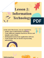Lesson 1: Information Technology