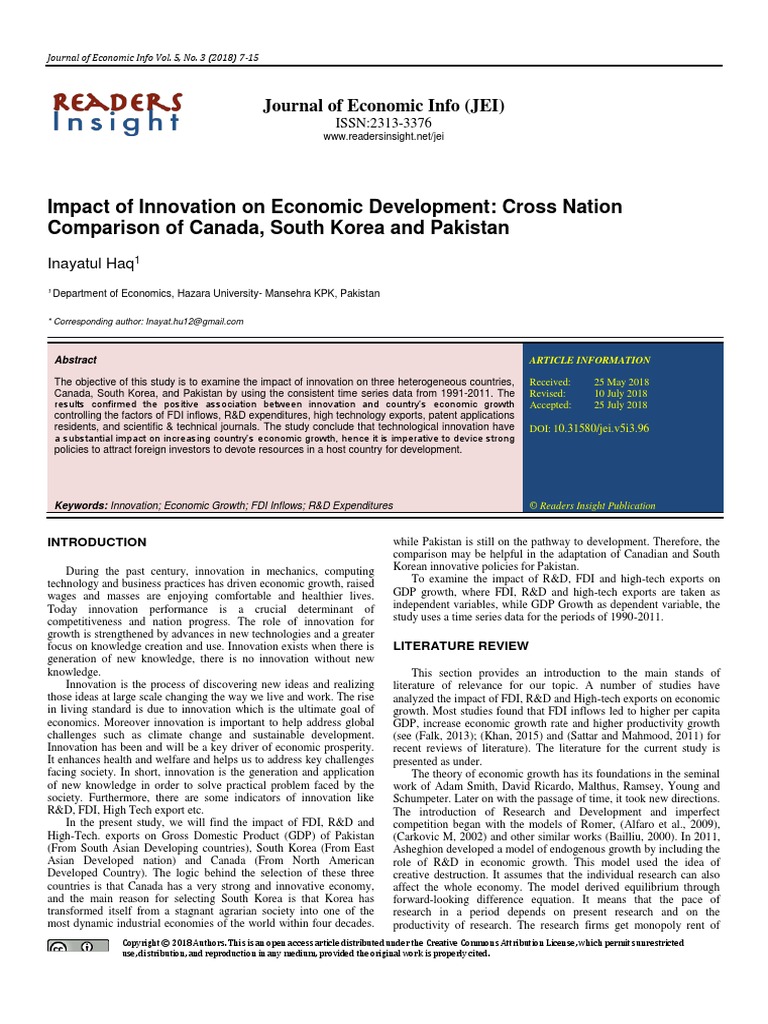Impact of Innovation On Economic Development Cross | PDF | Economic ...