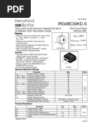 Irg4Bc30Kd-S: Insulated Gate Bipolar Transistor With Ultrafast Soft Recovery Diode Short Circuit Rated Ultrafast Igbt