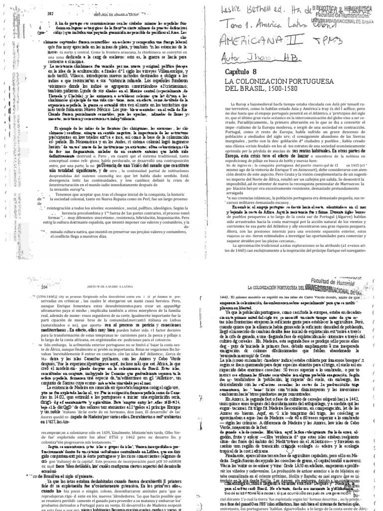 RESUMEN Jhonson.H.B La Colonización Portuguesa Del Brasil 15001580 (1) 0001 PDF Portugal