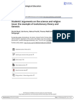 Students Arguments On The Science and Religion Issue The Example of Evolutionary Theory and Genesis