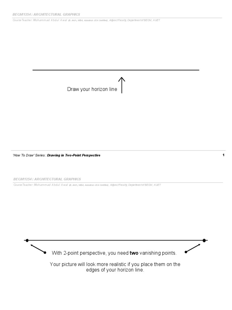 (How To Draw-2) Two-Point Perspective | PDF | Perspective (Graphical ...