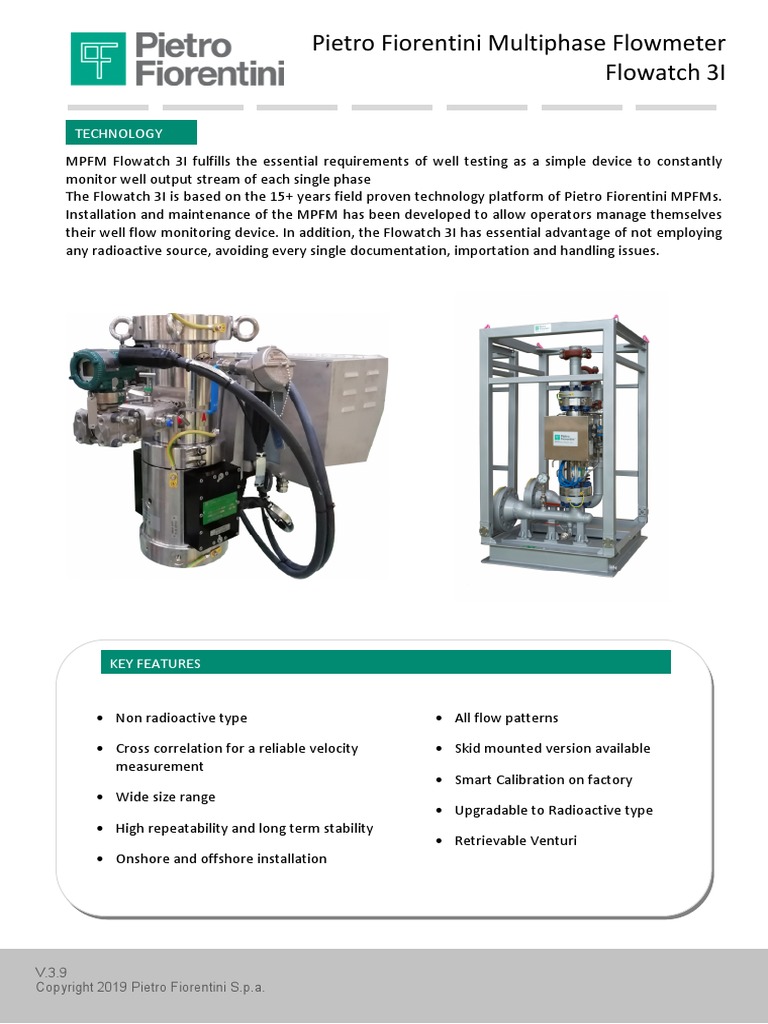 Pietro Fiorentini Multiphase Flowmeter Flowatch 3I: Technology | PDF ...
