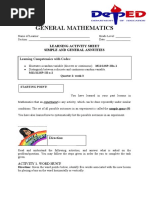 General Mathematics: Learning Activity Sheet Simple and General Annuities