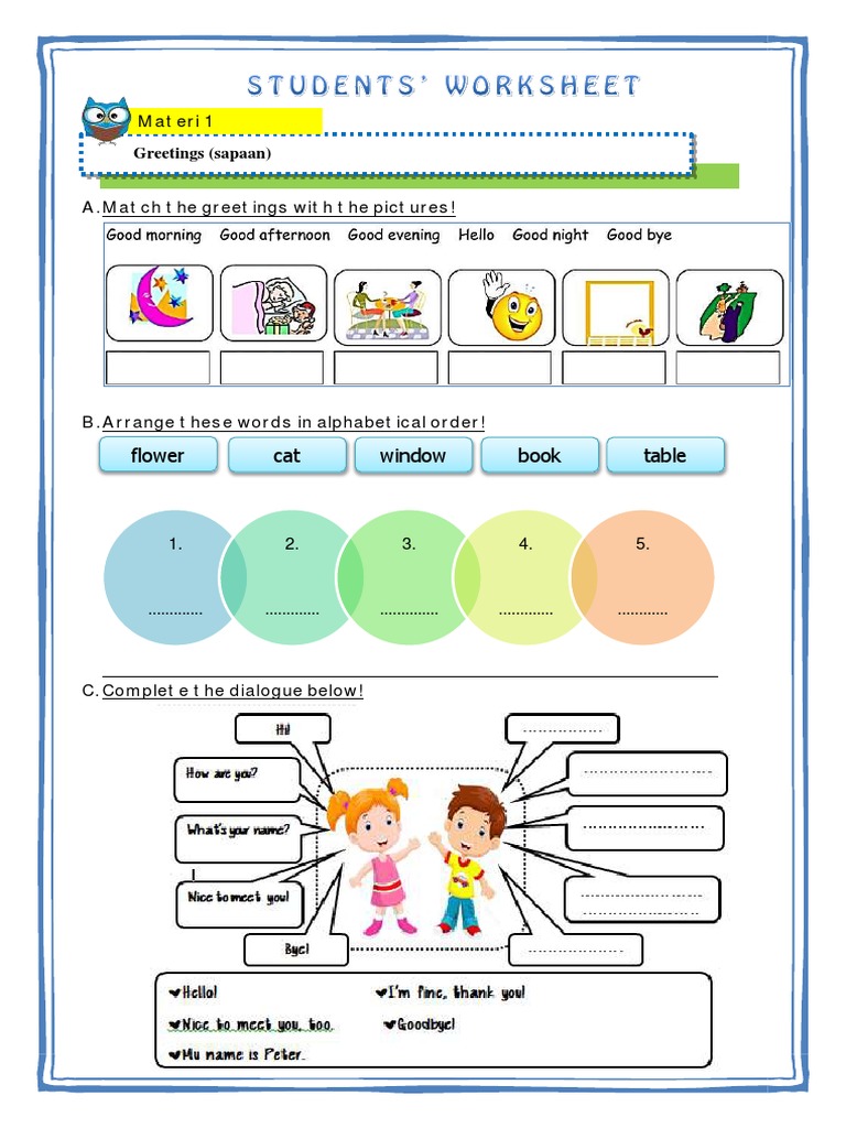 Match The Greetings With The Pictures Pdf