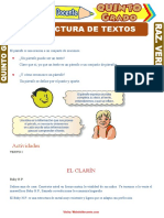 Estructura de Textos para Quinto Grado de Primaria