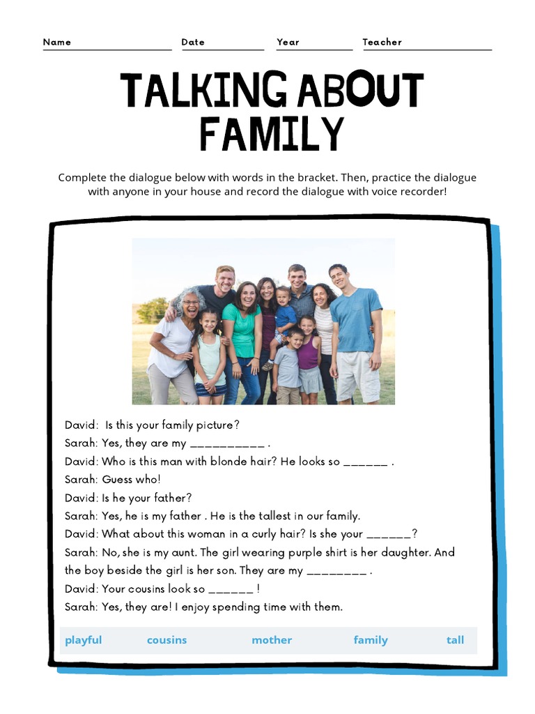 Family Dialogue Practice Exercise | PDF