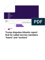 Trump Disputes Atlantic Report That He Called Service Members Losers' and Suckers'